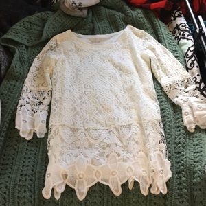 White long sleeved lace sundress